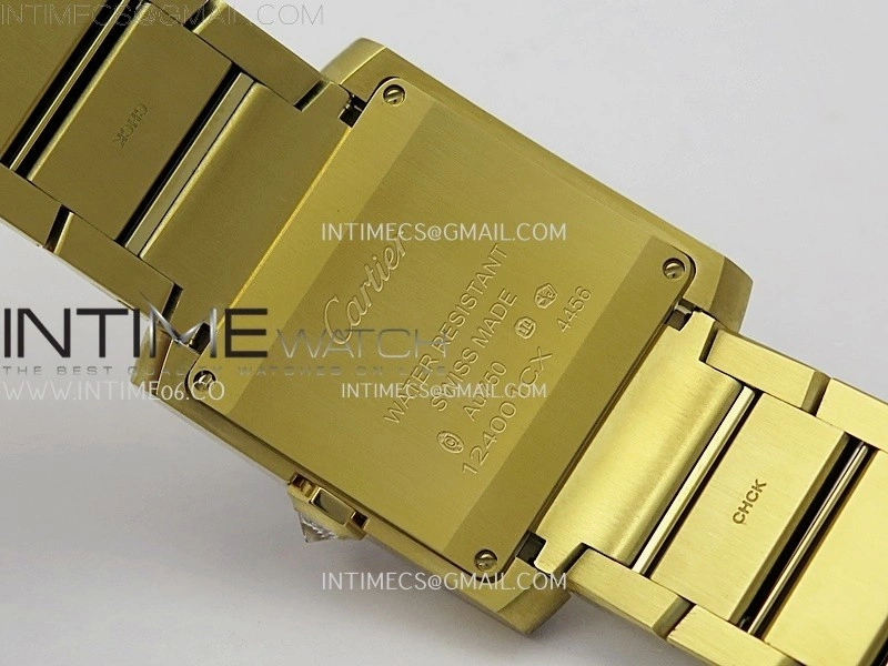 Tank Francaise Ladies 27mm Diamond Bezel YG 8848F 1:1 Best Edition Silver Dial on YG Bracelet Ronda Quartz V2