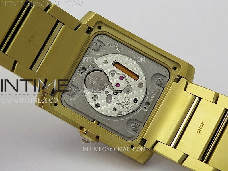 Tank Francaise Ladies 27mm Diamond Bezel YG 8848F 1:1 Best Edition Silver Dial on YG Bracelet Ronda Quartz V2