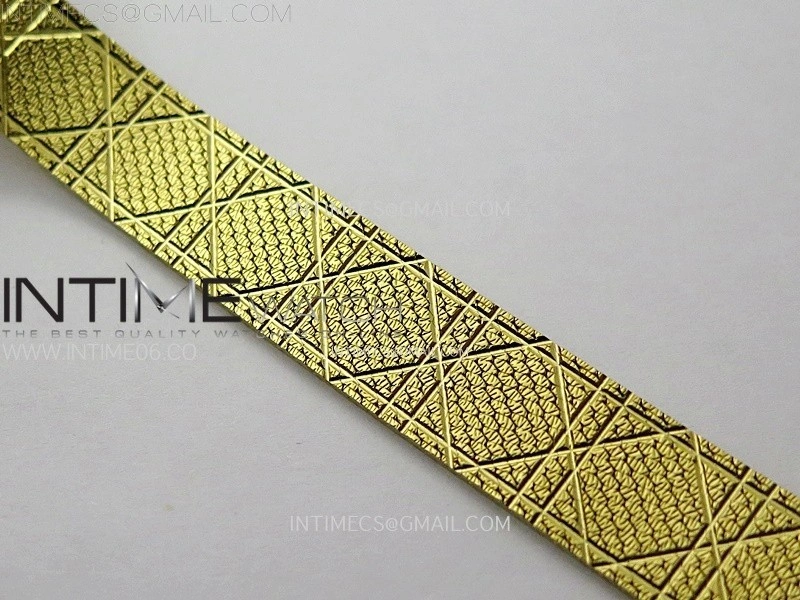 La D de dior Satine 25mm Diamond Bezel YG Case 8848F 1:1 Best Edition Gold Dial on YG bracelet Swiss Quartz