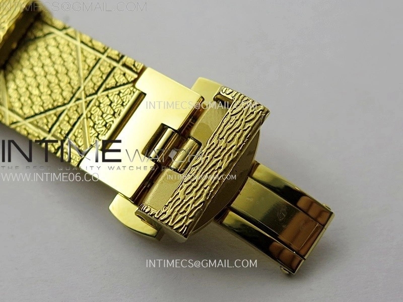 La D de dior Satine 25mm Diamond Bezel YG Case 8848F 1:1 Best Edition Gold Dial on YG bracelet Swiss Quartz