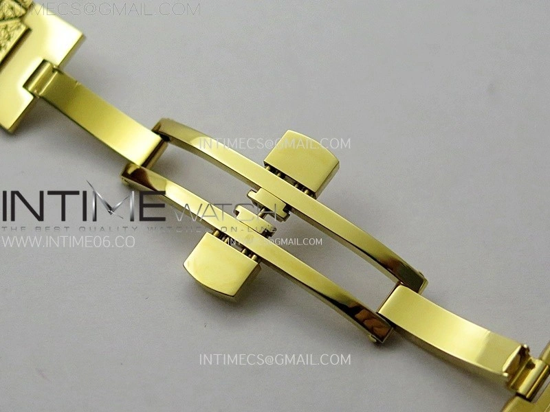 La D de dior Satine 25mm Diamond Bezel YG Case 8848F 1:1 Best Edition Gold Dial on YG bracelet Swiss Quartz