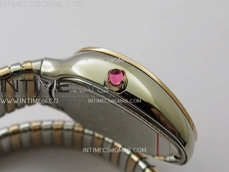 Serpenti 35mm Diamonds Bezel SS RG BVF 1:1 Best Edition Silver Dial on SS RG Bracelet Ronda Quartz
