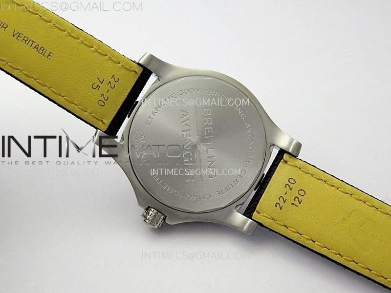 Avenger Automatic 43mm SS TF 1:1 Best Edition Black Dial Stick Marker on Black Nylon Strap A2824