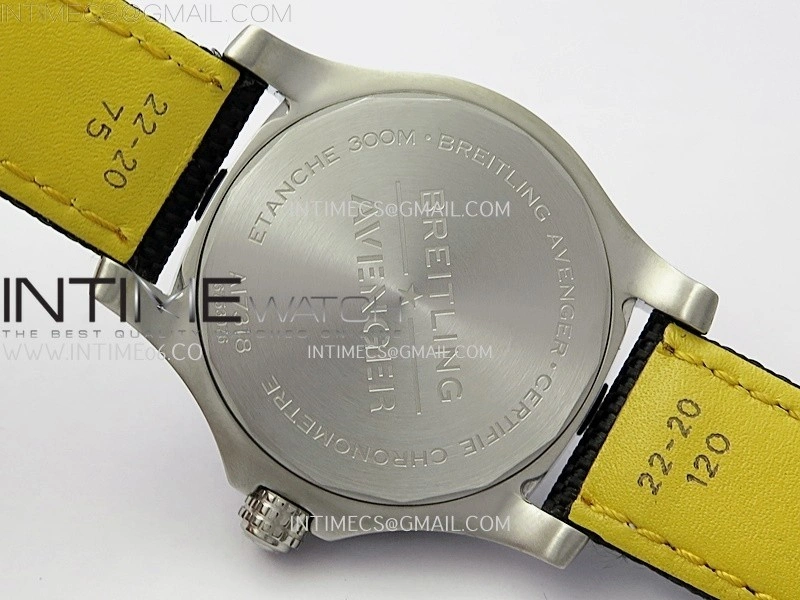 Avenger Automatic 43mm SS TF 1:1 Best Edition Black Dial Stick Marker on Black Nylon Strap A2824