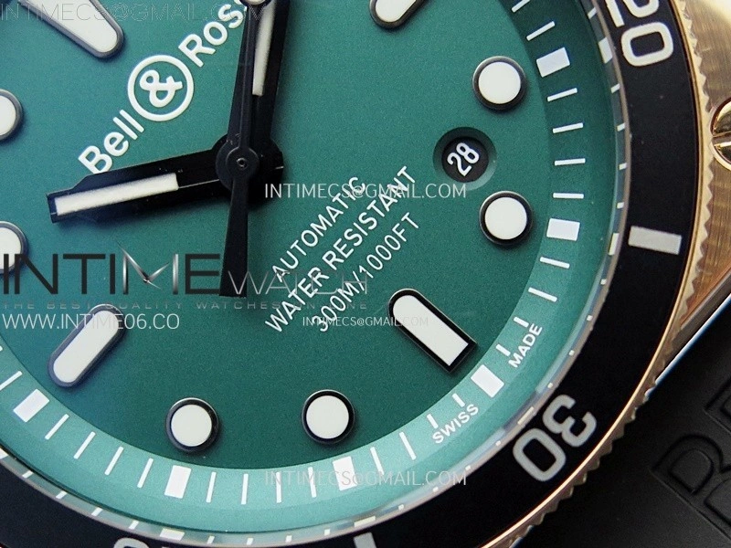 BR 03-92 Diver Ceramic Bezel Bronze B12 1:1 Best Edition Green Dial on Black Rubber Strap MIYOTA 9015
