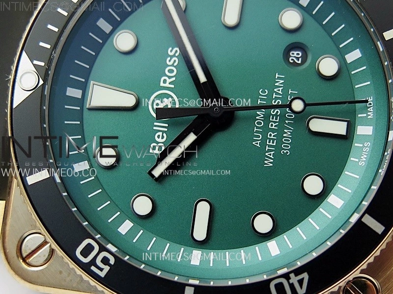 BR 03-92 Diver Ceramic Bezel Bronze B12 1:1 Best Edition Green Dial on Black Rubber Strap MIYOTA 9015