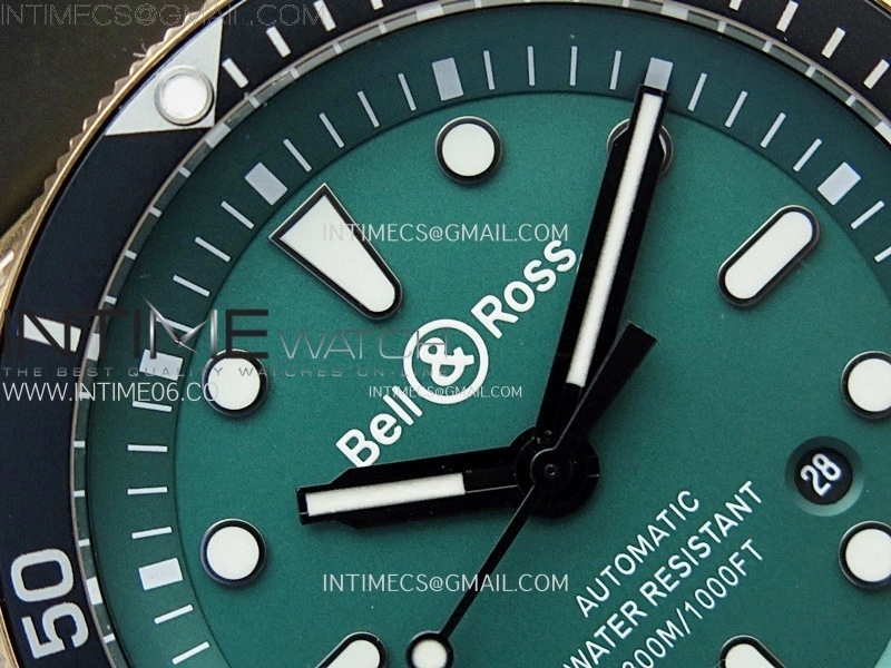 BR 03-92 Diver Ceramic Bezel Bronze B12 1:1 Best Edition Green Dial on Black Rubber Strap MIYOTA 9015