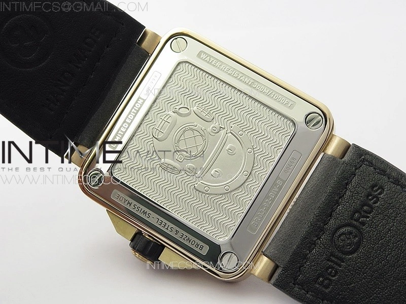 BR 03-92 Diver Ceramic Bezel Bronze B12 1:1 Best Edition Green Dial on Gray Leather Strap MIYOTA 9015