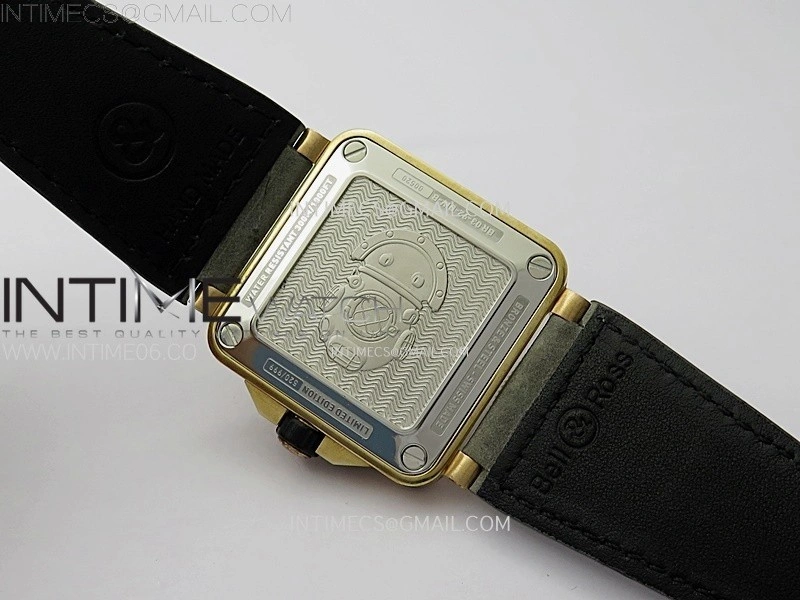 BR 03-92 Diver Ceramic Bezel Bronze B12 1:1 Best Edition Green Dial on Gray Leather Strap MIYOTA 9015