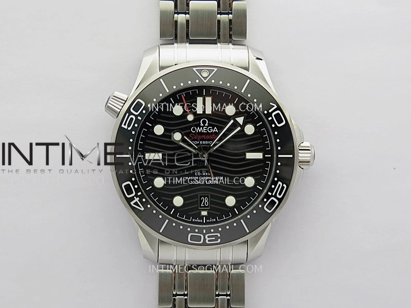 Seamaster Diver 300M Black Ceramic Bezel V4 VSF 1:1 Best Edition Black Dial On SS Bracelet Super Clone Asian 8800