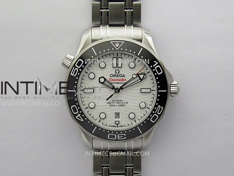 Seamaster Diver 300M Black Ceramic Bezel V4 VSF 1:1 Best Edition White Dial On SS Bracelet Super Clone Asian 8800