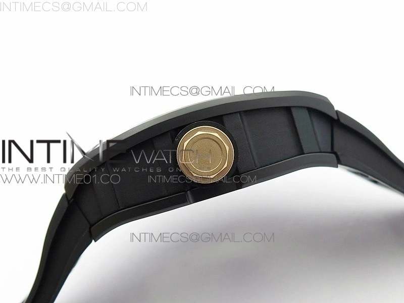 RM055 Real Ceramic Case KVF Best Edition Skeleton Dial RG Crown on Black Rubber Strap MIYOTA8215