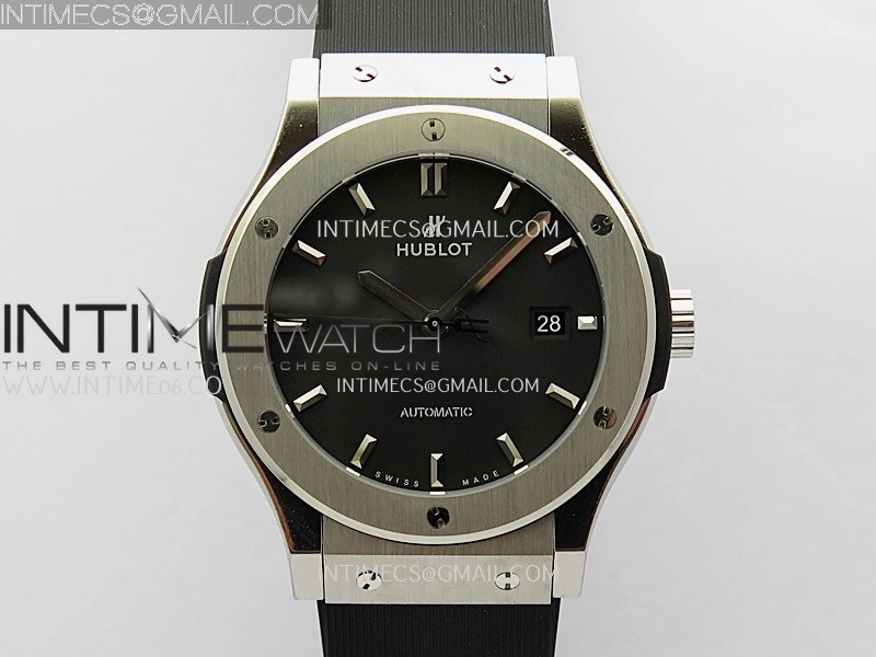 Classic Fusion 42mm Titanium JJZF 1:1 V2 Best Edition Black Dial On Black Rubber Strap