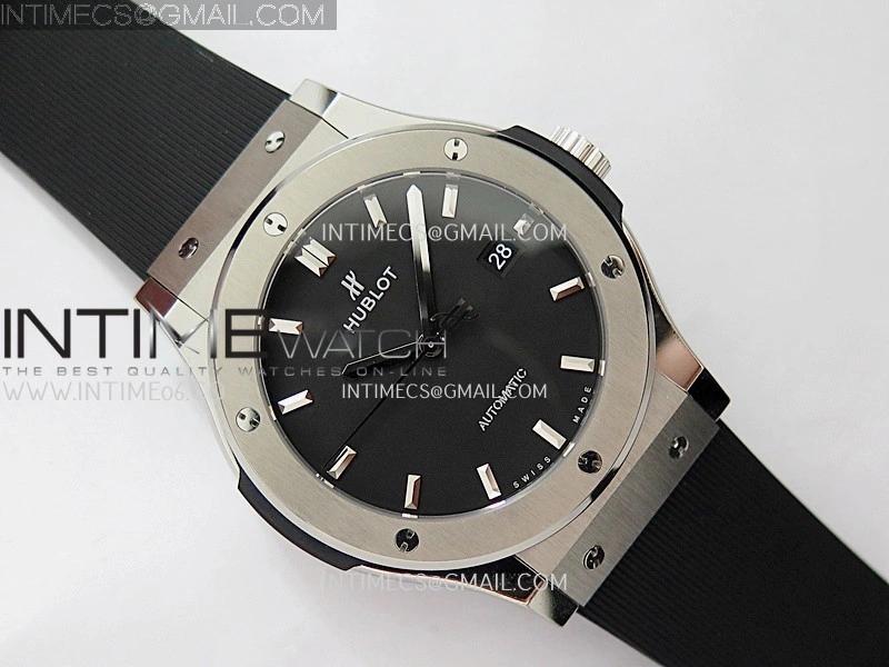 Classic Fusion 42mm Titanium JJZF 1:1 V2 Best Edition Black Dial On Black Rubber Strap
