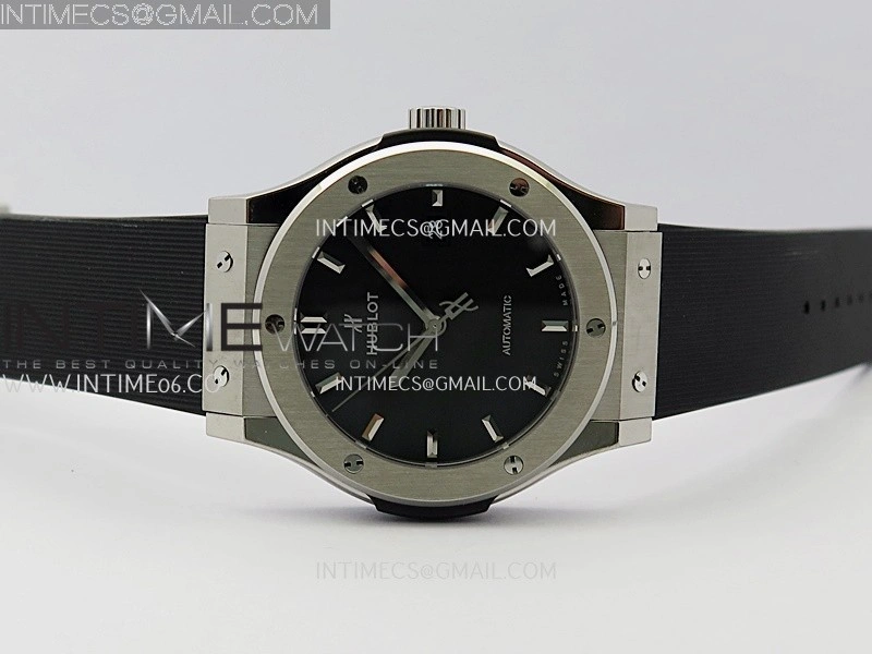 Classic Fusion 42mm Titanium JJZF 1:1 V2 Best Edition Black Dial On Black Rubber Strap