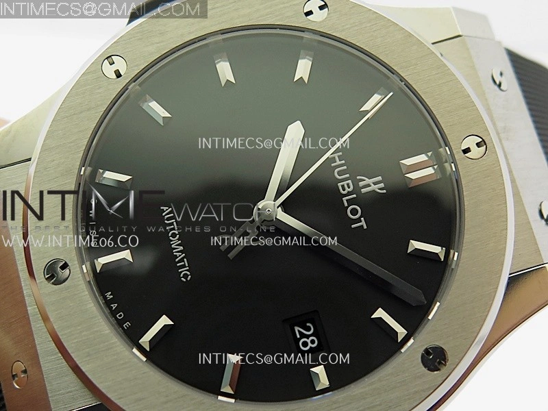 Classic Fusion 42mm Titanium JJZF 1:1 V2 Best Edition Black Dial On Black Rubber Strap