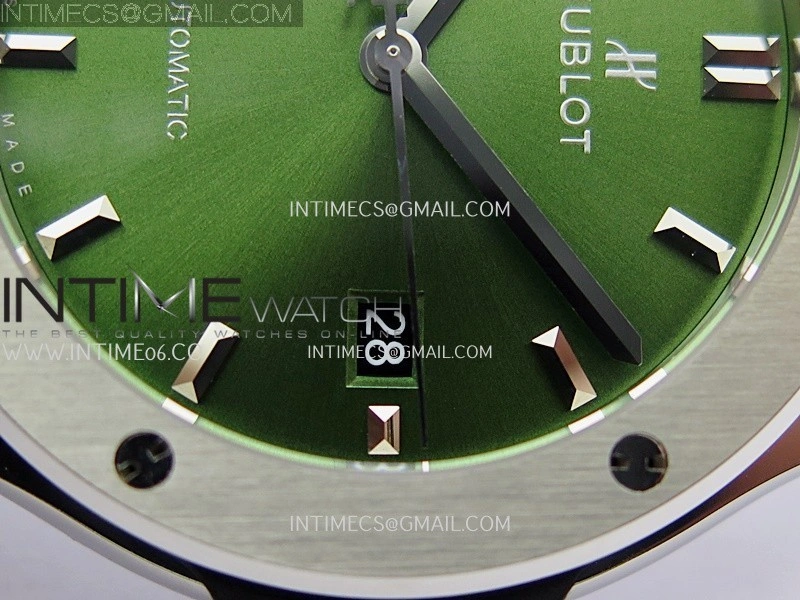 Classic Fusion 42mm Titanium JJZF 1:1 V2 Best Edition Green Dial On Green Rubber Strap
