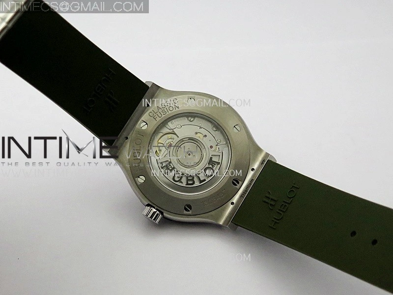 Classic Fusion 42mm Titanium JJZF 1:1 V2 Best Edition Green Dial On Green Rubber Strap