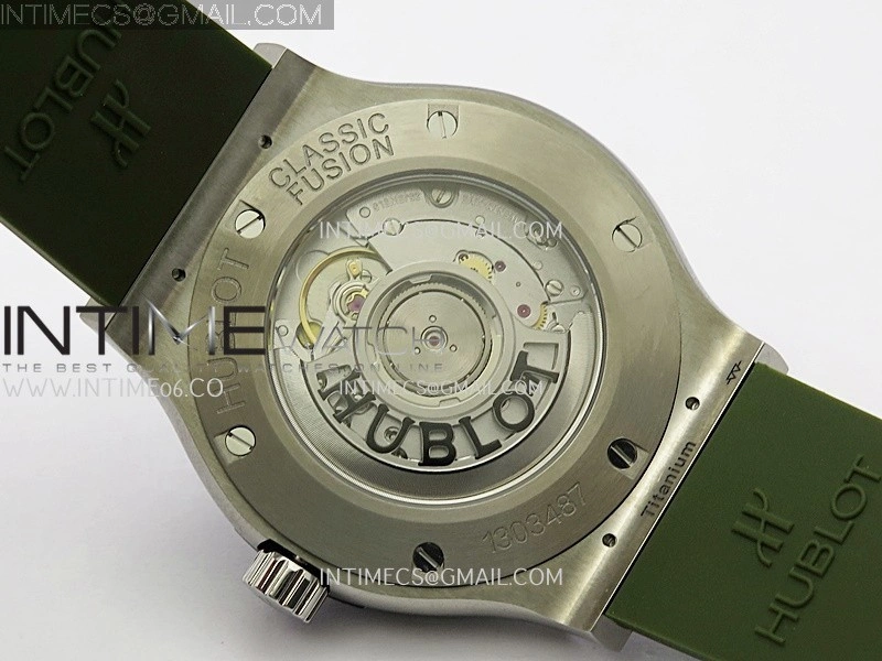 Classic Fusion 42mm Titanium JJZF 1:1 V2 Best Edition Green Dial On Green Rubber Strap