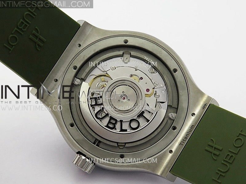 Classic Fusion 42mm Titanium JJZF 1:1 V2 Best Edition Green Dial On Green Rubber Strap