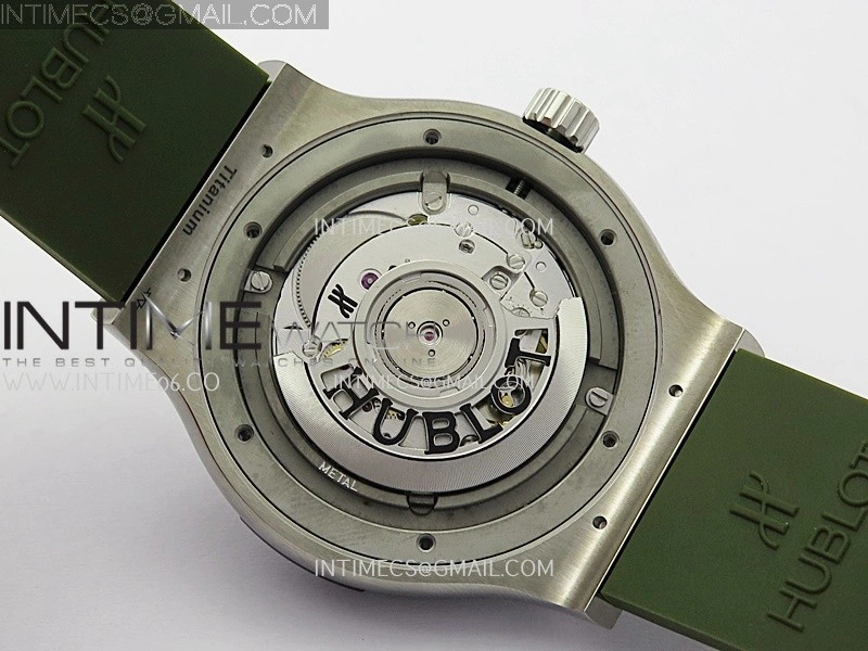 Classic Fusion 42mm Titanium JJZF 1:1 V2 Best Edition Green Dial On Green Rubber Strap