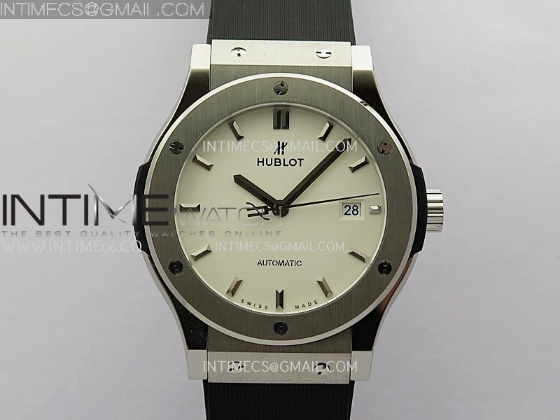 Classic Fusion 42mm Titanium JJZF 1:1 V2 Best Edition White Dial On Black Rubber Strap