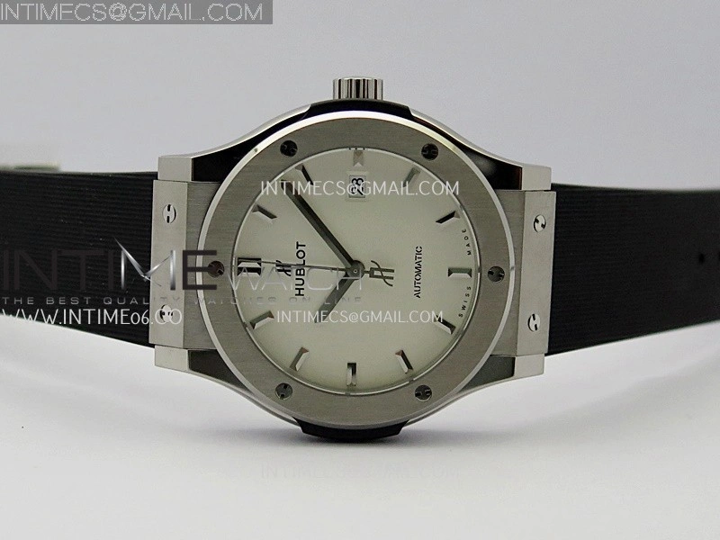 Classic Fusion 42mm Titanium JJZF 1:1 V2 Best Edition White Dial On Black Rubber Strap