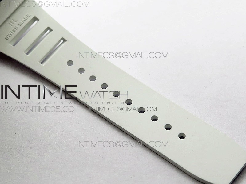 RM055 White Ceramic KVF Best Edition Skeleton Dial Blue Crown on White Rubber Strap MIYOTA8215 V3