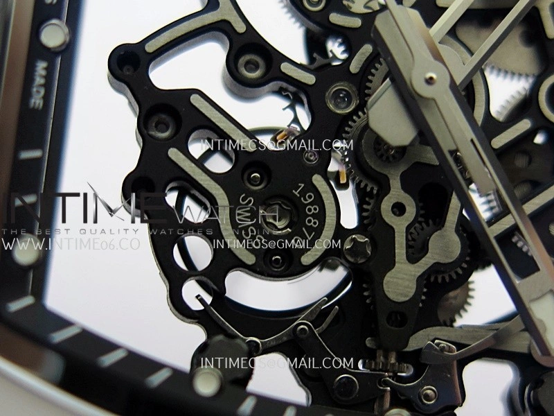 RM055 White Ceramic Umi Office 1:1 Best Edition Skeleton Dial White Rubber Strap RMUL2 Super Clone