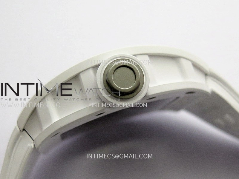 RM055 White Ceramic Umi Office 1:1 Best Edition Skeleton Dial White Rubber Strap RMUL2 Super Clone