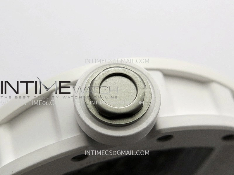 RM055 White Ceramic Umi Office 1:1 Best Edition Skeleton Dial White Rubber Strap RMUL2 Super Clone