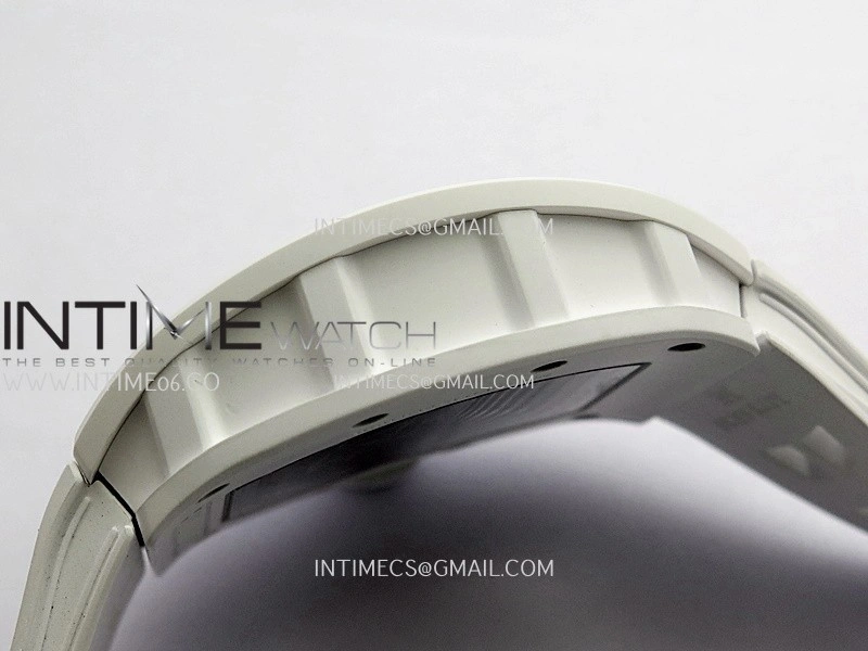RM055 White Ceramic Umi Office 1:1 Best Edition Skeleton Dial White Rubber Strap RMUL2 Super Clone