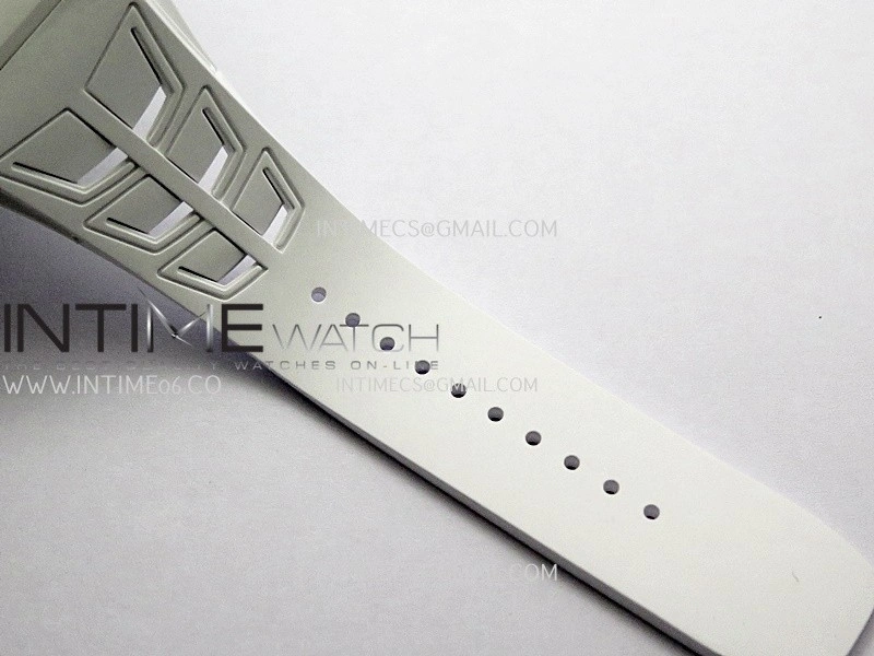 RM055 White Ceramic Umi Office 1:1 Best Edition Skeleton Dial White Rubber Strap RMUL2 Super Clone