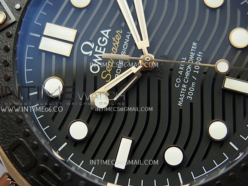 Seamaster Diver 300M Black Ceramic RG ORF 1:1 Best Edition Black Dial On Black Rubber Strap Super Clone Asian 8806