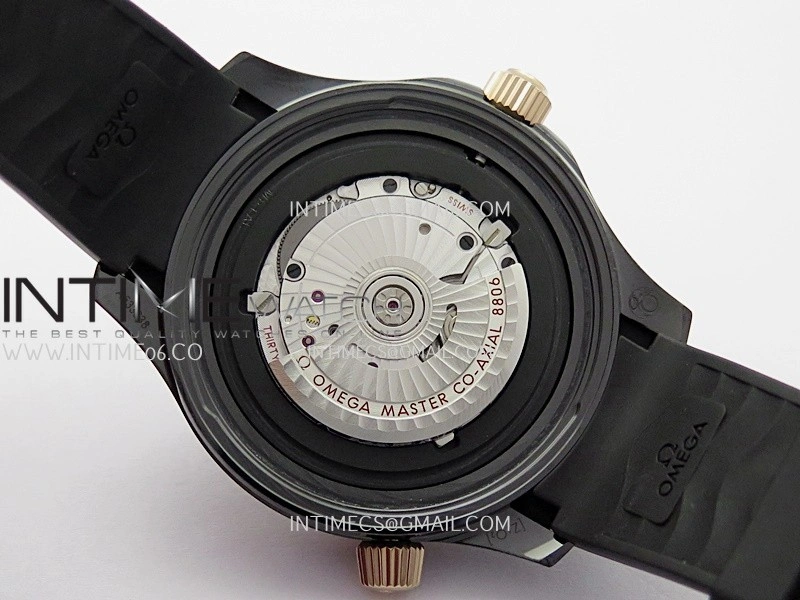 Seamaster Diver 300M Black Ceramic RG ORF 1:1 Best Edition Black Dial On Black Rubber Strap Super Clone Asian 8806