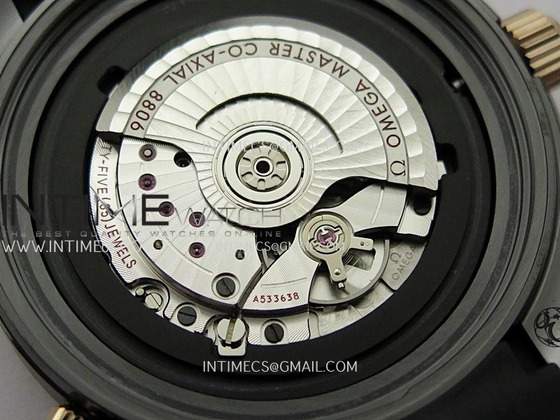 Seamaster Diver 300M Black Ceramic RG ORF 1:1 Best Edition Black Dial On Black Rubber Strap Super Clone Asian 8806