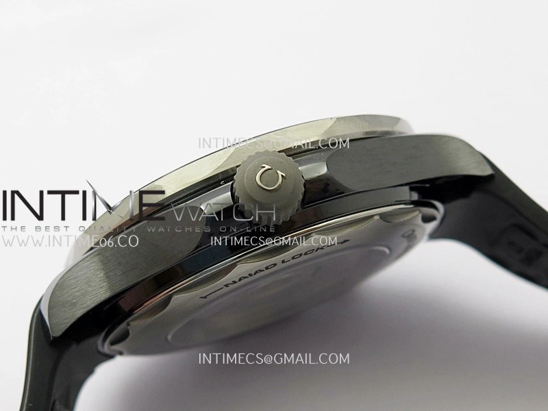 Seamaster Diver 300M Black Ceramic SS ORF 1:1 Best Edition Black Dial On Black Rubber Strap Super Clone Asian 8806