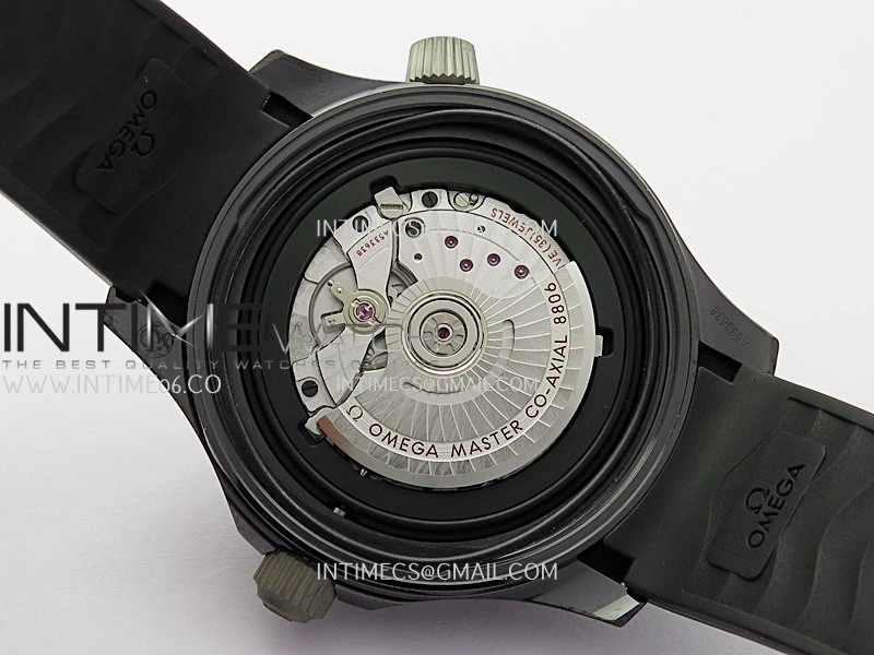 Seamaster Diver 300M Black Ceramic SS ORF 1:1 Best Edition Black Dial On Black Rubber Strap Super Clone Asian 8806