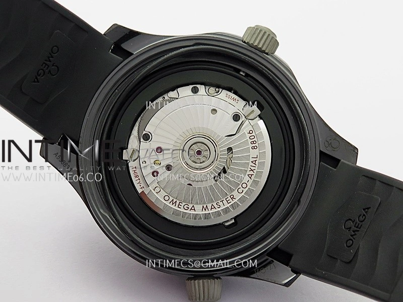 Seamaster Diver 300M Black Ceramic SS ORF 1:1 Best Edition Black Dial On Black Rubber Strap Super Clone Asian 8806