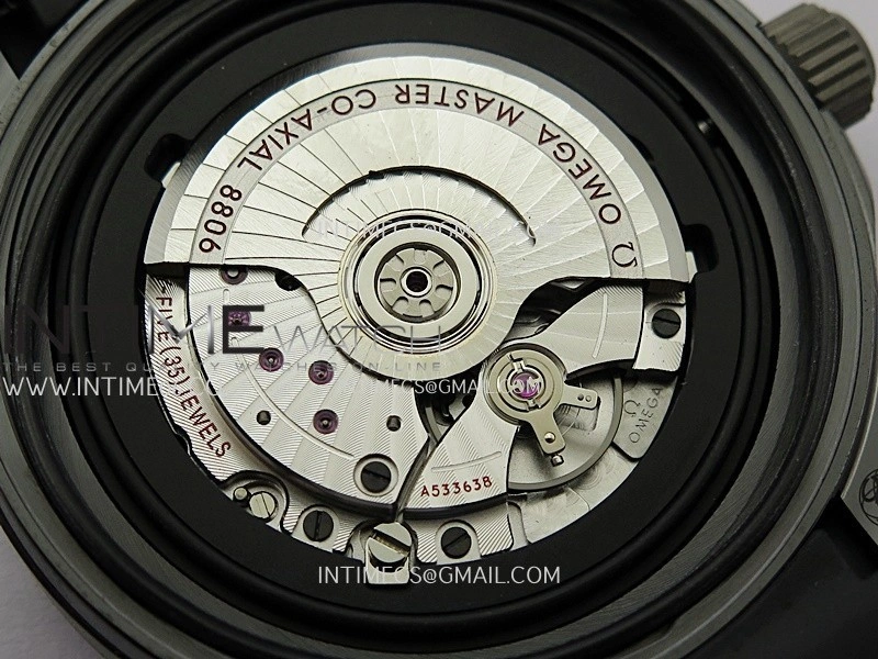 Seamaster Diver 300M Black Ceramic SS ORF 1:1 Best Edition Black Dial On Black Rubber Strap Super Clone Asian 8806