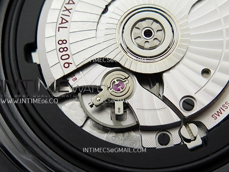 Seamaster Diver 300M Black Ceramic SS ORF 1:1 Best Edition Black Dial On Black Rubber Strap Super Clone Asian 8806