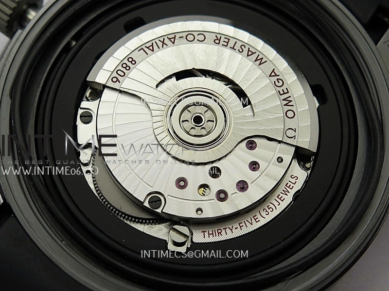 Seamaster Diver 300M Black Ceramic SS ORF 1:1 Best Edition Black Dial On Black Rubber Strap Super Clone Asian 8806
