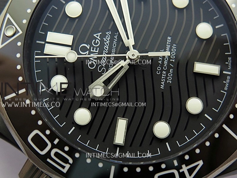 Seamaster Diver 300M Black Ceramic SS VSF 1:1 Best Edition Black Dial On Black Rubber Strap Super Clone Asian 8806