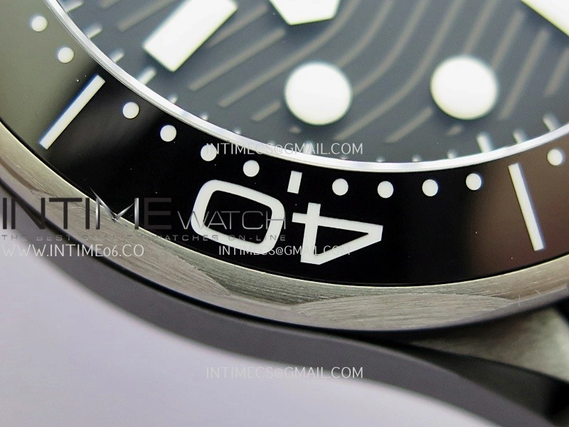 Seamaster Diver 300M Black Ceramic SS VSF 1:1 Best Edition Black Dial On Black Rubber Strap Super Clone Asian 8806