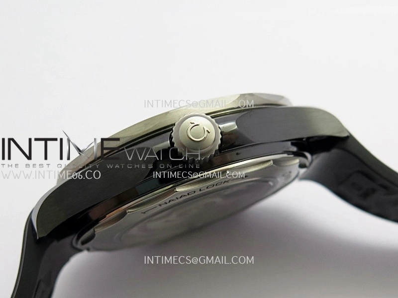Seamaster Diver 300M Black Ceramic SS VSF 1:1 Best Edition Black Dial On Black Rubber Strap Super Clone Asian 8806