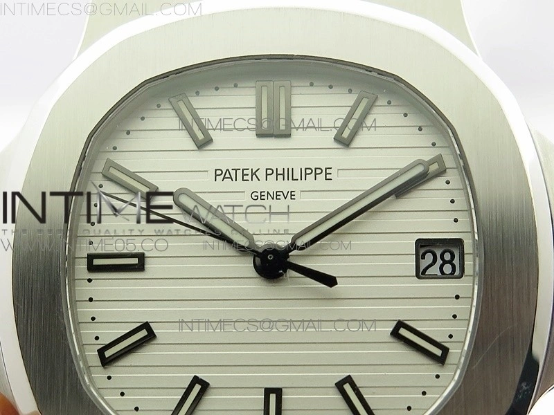 Nautilus Jumbo 5711 Super Replication PPF V4 1:1 Best Edition White Textured Dial on Black Leather Strap PPF324