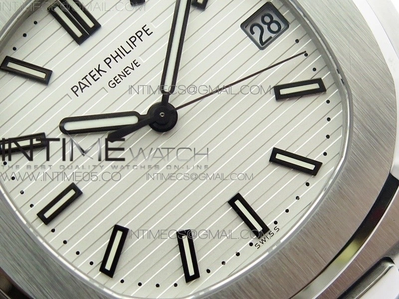 Nautilus Jumbo 5711 Super Replication PPF V4 1:1 Best Edition White Textured Dial on Black Leather Strap PPF324