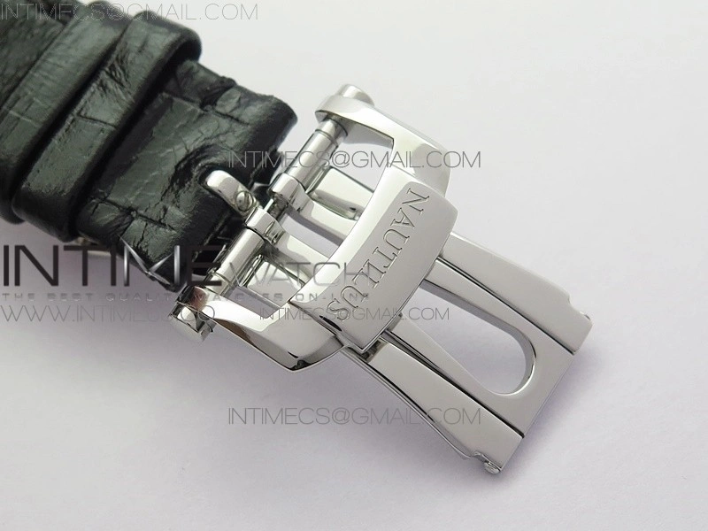 Nautilus Jumbo 5711 Super Replication PPF V4 1:1 Best Edition White Textured Dial on Black Leather Strap PPF324