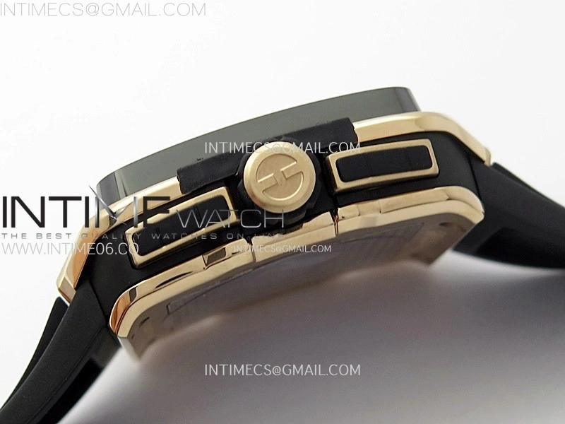 Square Bang Unico 42mm RG Ceramic BBF 1:1 Best Edition Skeleton Dial on Black Rubber Strap A1280