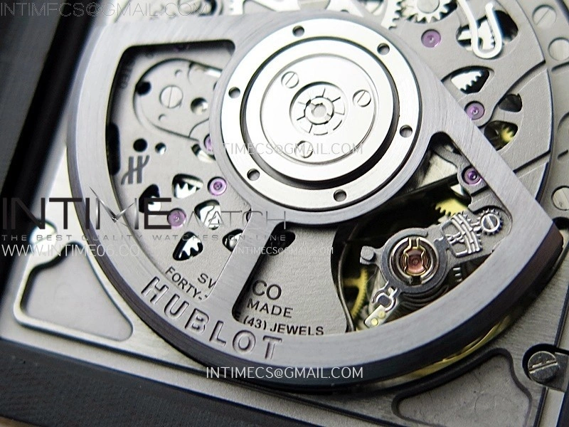 Square Bang Unico 42mm RG Ceramic BBF 1:1 Best Edition Skeleton Dial on Black Rubber Strap A1280